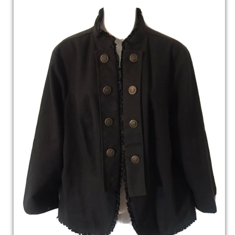 Torrid Black Twill Military Style Jacket Lined Women’s Size 2 US size 2XL (S6)